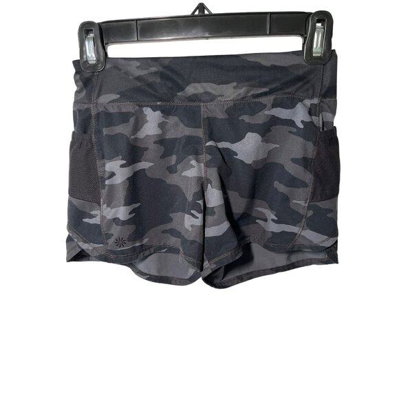 Athleta Girl Shorts Record Breaker 3" Camo Athletic Back Pocket Small 7 - Picture 1 of 6